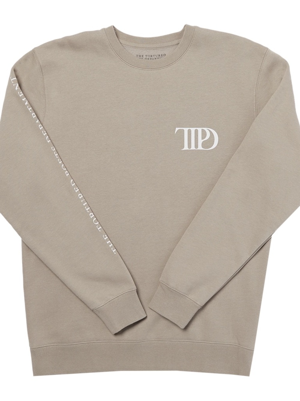 TAYLOR SWIFT THE TORTURED POETS DEPARTMENT BEIGE CREWNECK 2XL